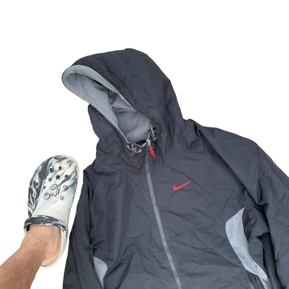 VINTAGE Nike Reversible Fleece Jacket Gray/Black XL - Picture 15 of 15